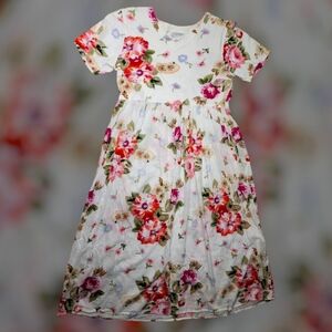 CW Classics White Floral Maxi Dress – Size Small, Flowy Sheer Skirt